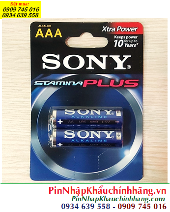 Sony LR03 AM4, Pin AA 1.5v Sony Alkaline Plus LR03 AM4 Extra Power (Vỉ 2viên) |HẾT vỉ 2viên